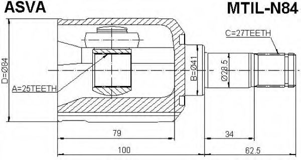 ASVA MTIL-N84 Joint Kit, drive shaft